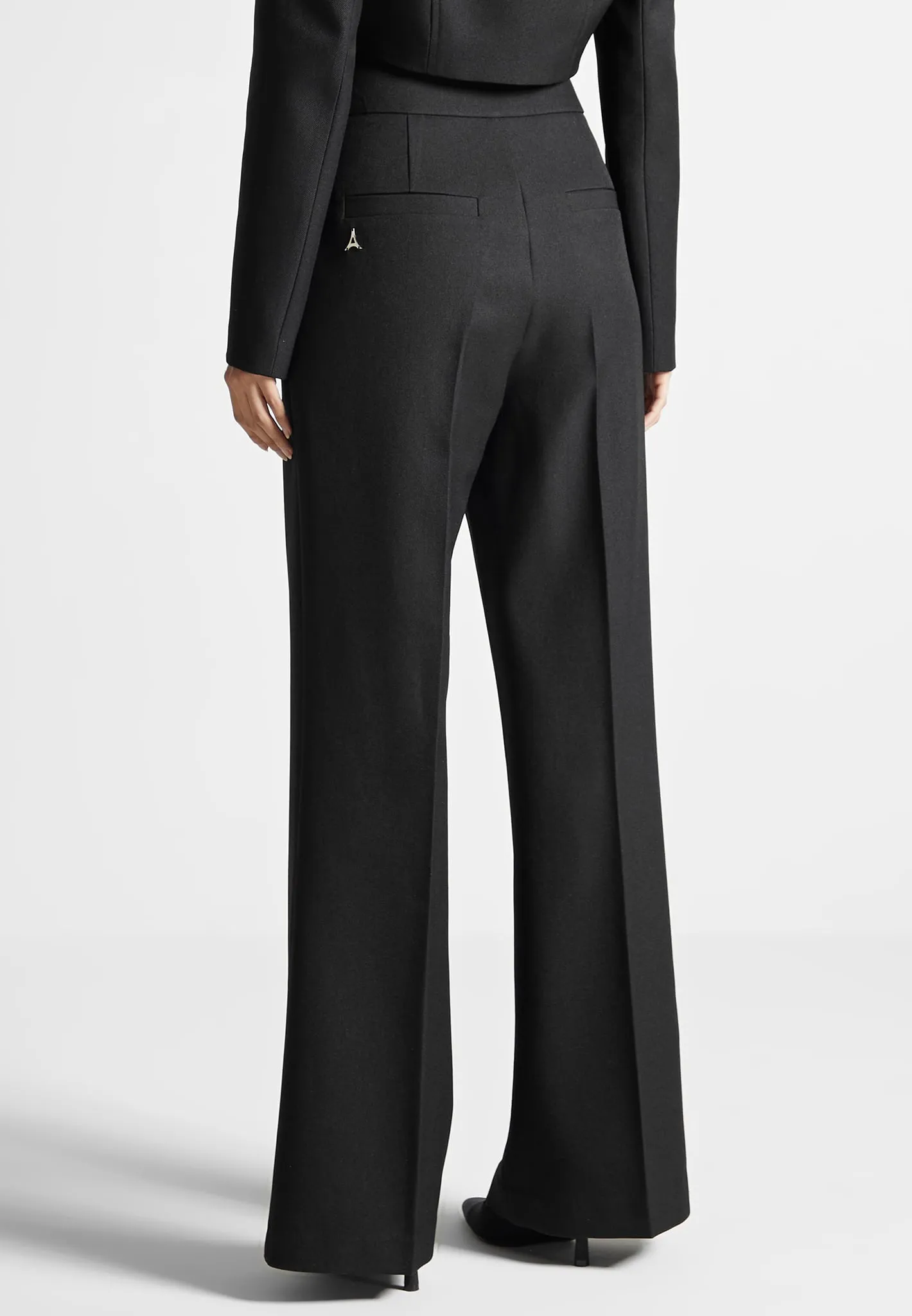 High Waisted Tailored Trousers - Black