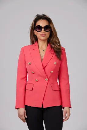 ICONIC WATERMELON BLAZER WITH GOLD BUTTONS