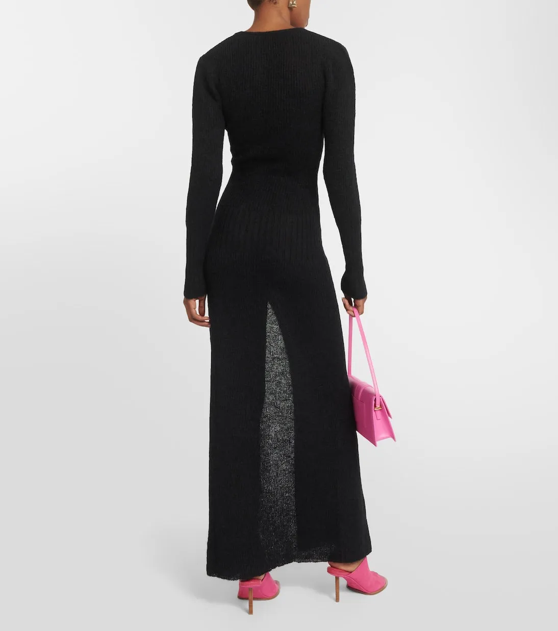 Jacquemus mohair la robe dao maxi dress, black