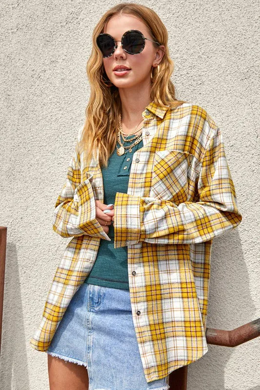 La Miel Plaid Button Down Shirt