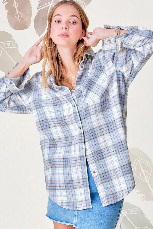 La Miel Plaid Button Down Shirt