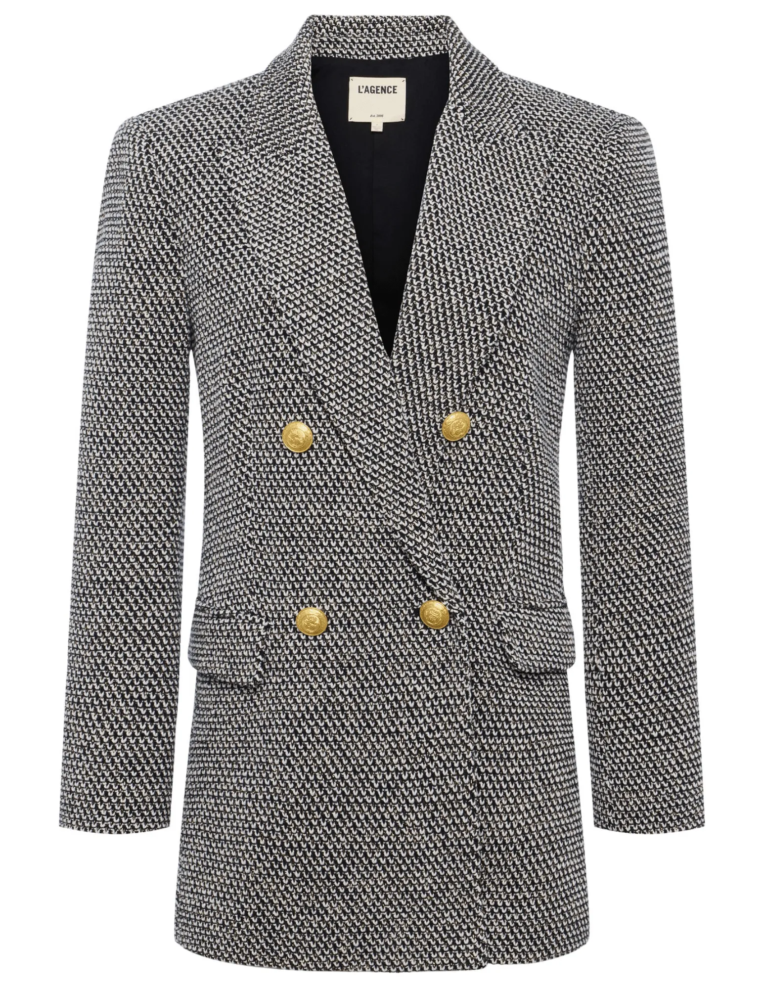 L'Agence Riva Double Breasted Knit Blazer