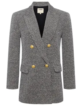 L'Agence Riva Double Breasted Knit Blazer