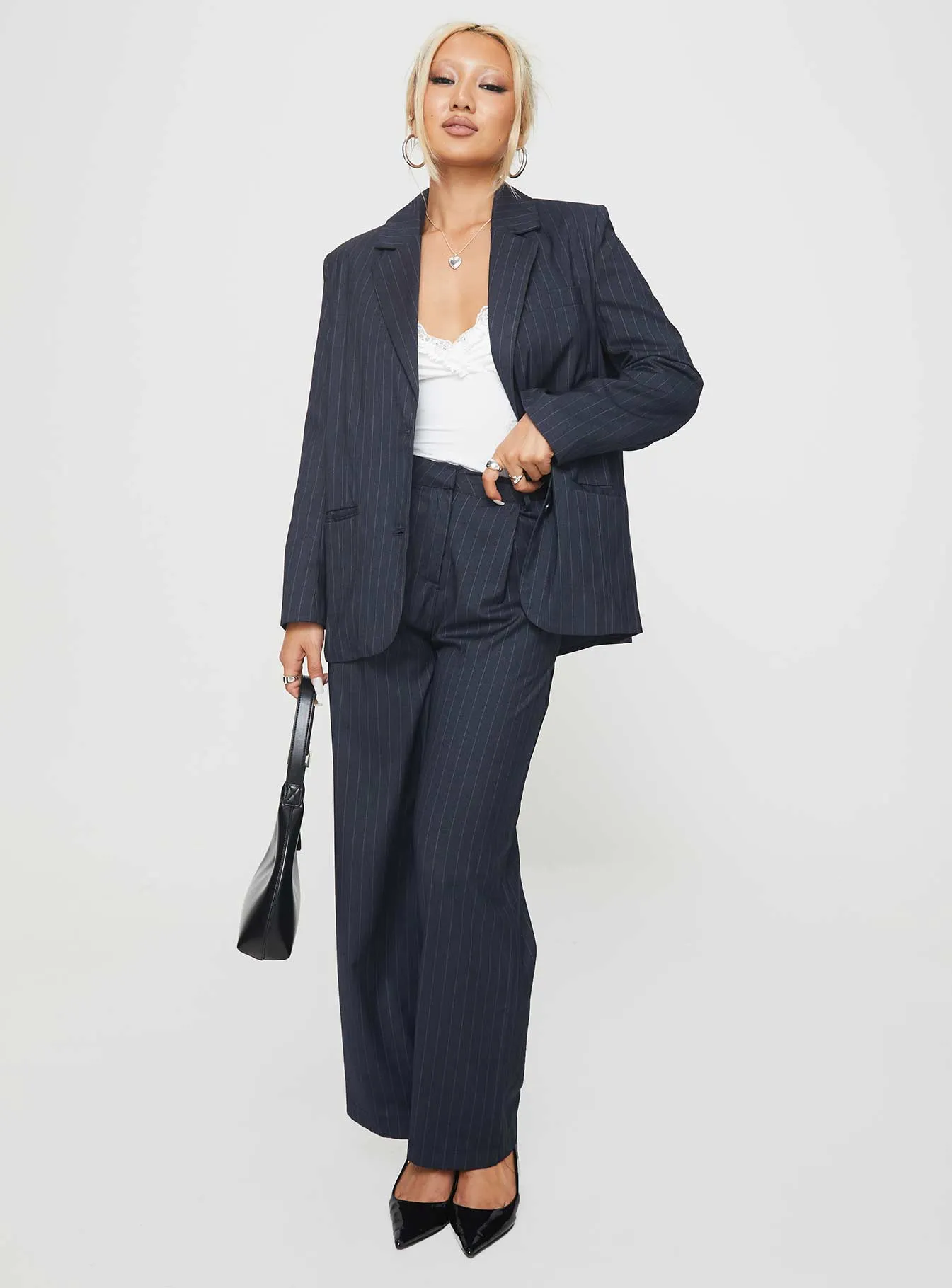 Leaben Blazer Navy Pinstripe