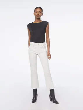 Leather Le Cropped Mini Boot -- Blanc