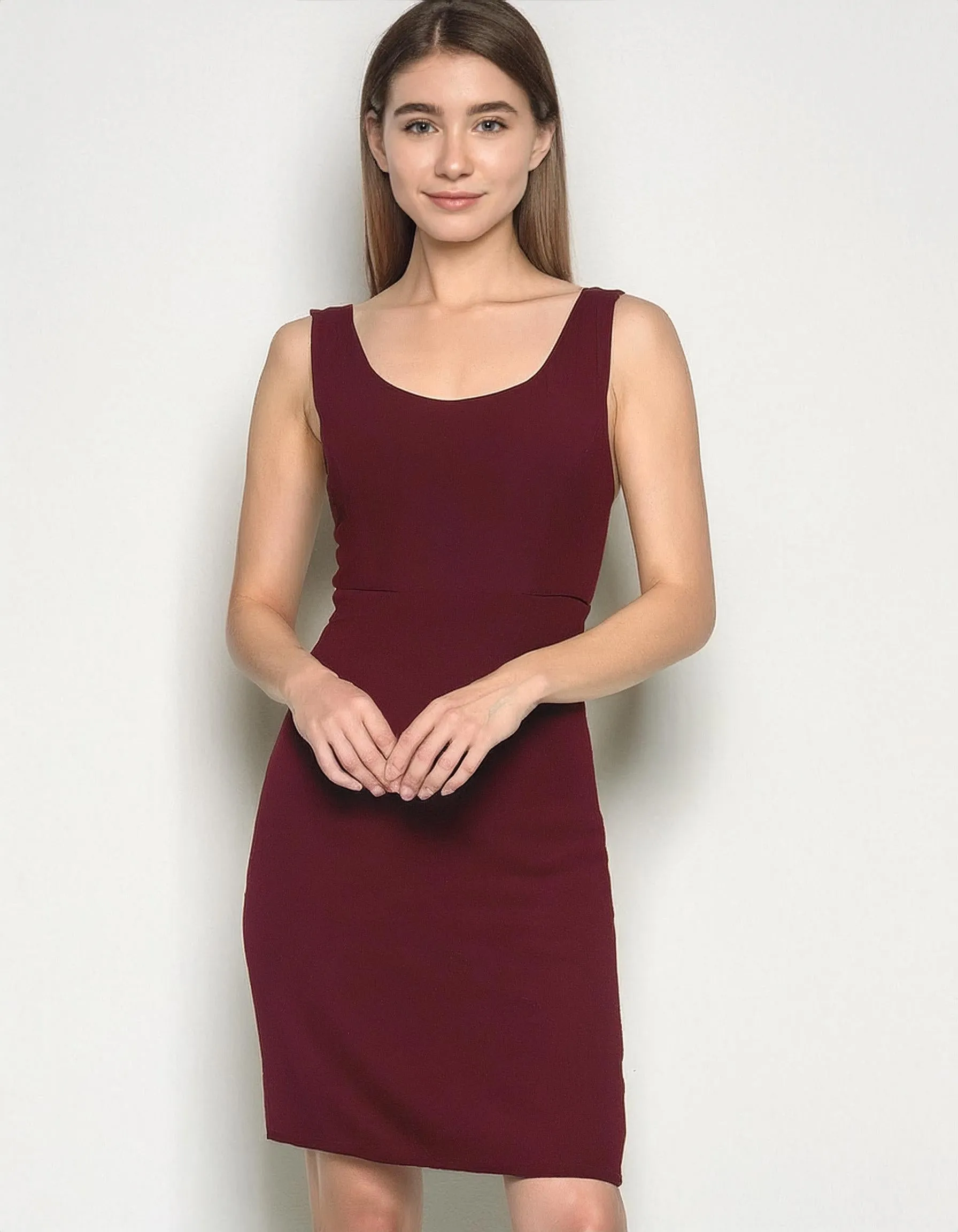 Maroon Sheath Dress