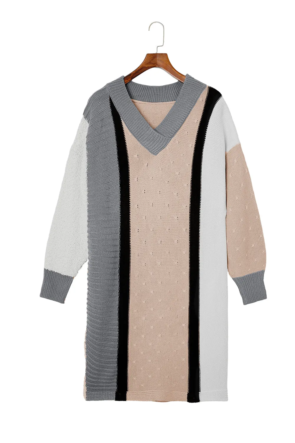 Mixed Boucl Plus Size Sweater Dress