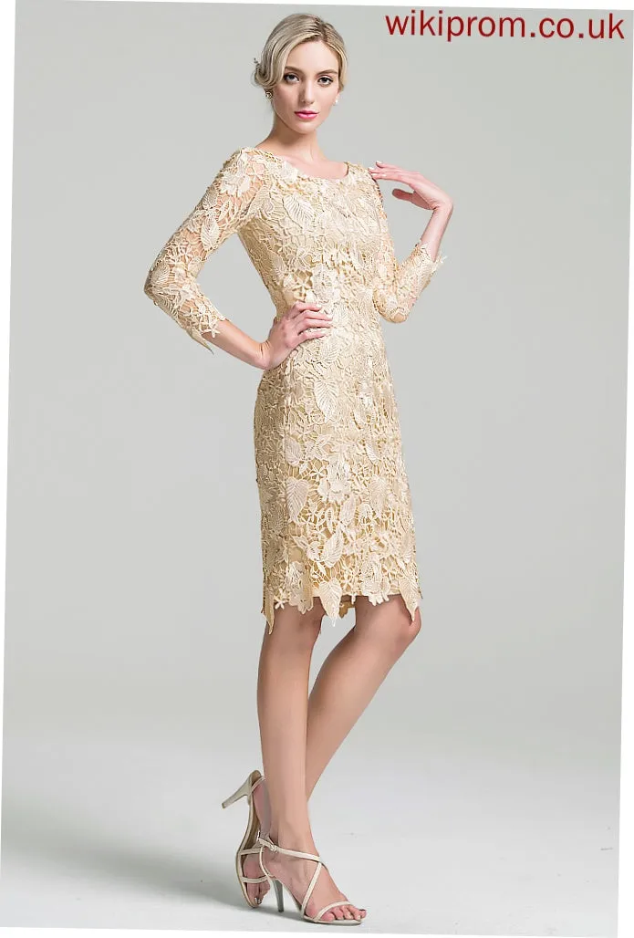 Mother Mother of the Bride Dresses Bride the Scoop Nathaly of Sheath/Column Neck Dress Knee-Length Lace