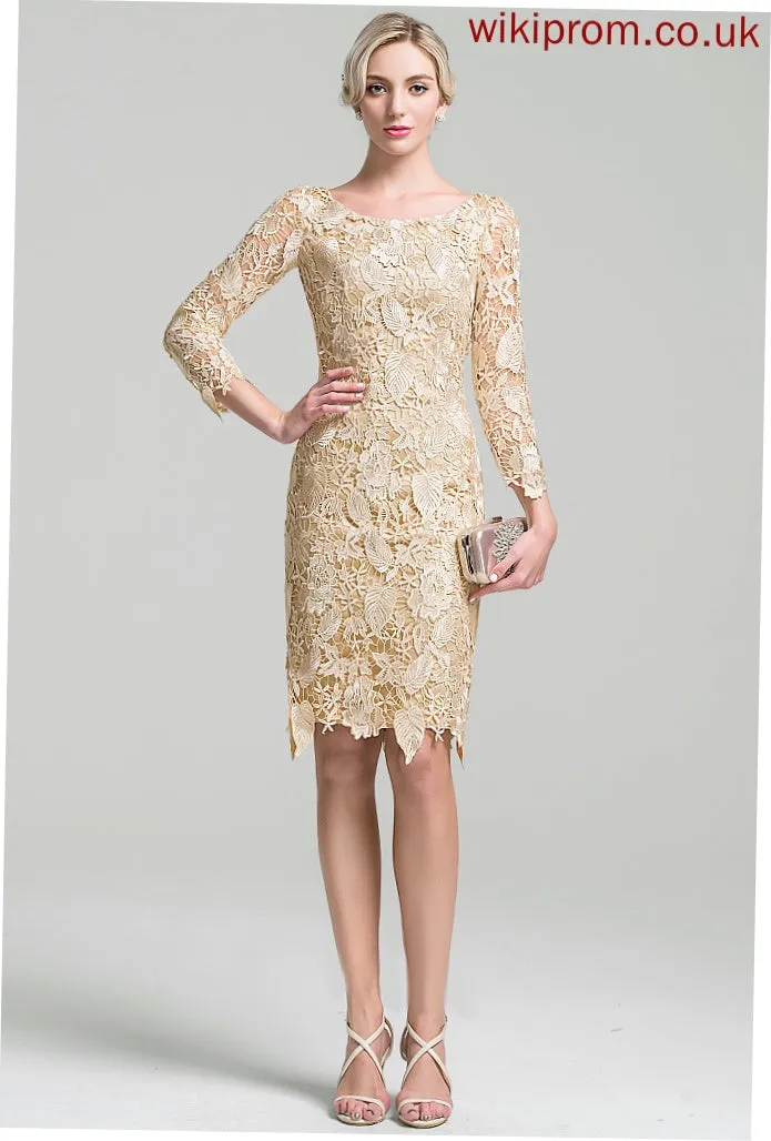 Mother Mother of the Bride Dresses Bride the Scoop Nathaly of Sheath/Column Neck Dress Knee-Length Lace