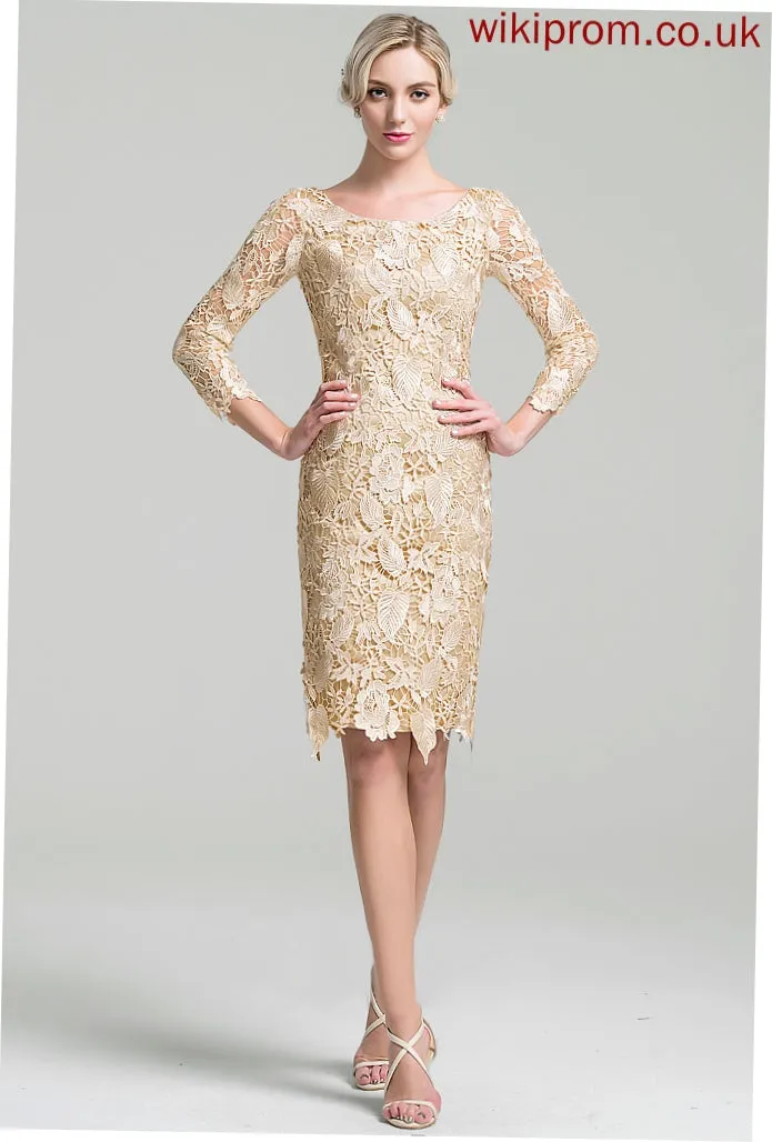 Mother Mother of the Bride Dresses Bride the Scoop Nathaly of Sheath/Column Neck Dress Knee-Length Lace