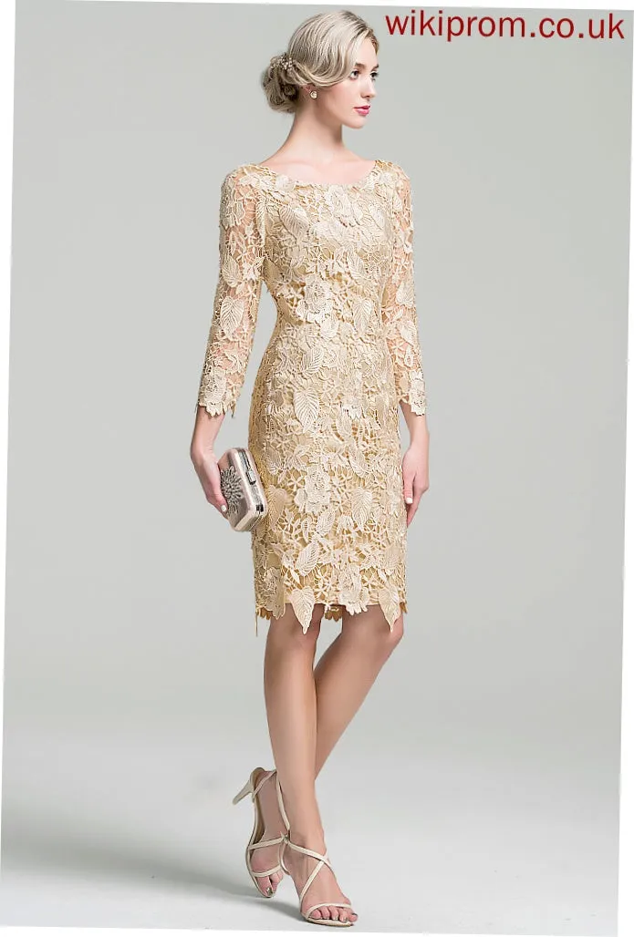 Mother Mother of the Bride Dresses Bride the Scoop Nathaly of Sheath/Column Neck Dress Knee-Length Lace