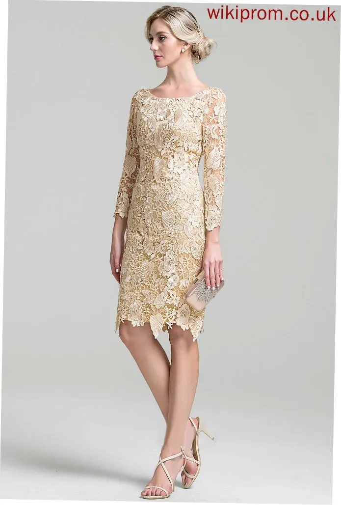 Mother Mother of the Bride Dresses Bride the Scoop Nathaly of Sheath/Column Neck Dress Knee-Length Lace