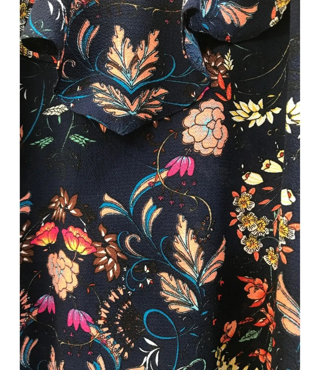 Navy Floral Shift Dress 6 8