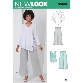 Newlook Pattern N6625 Misses' Tops And Pull On Pants