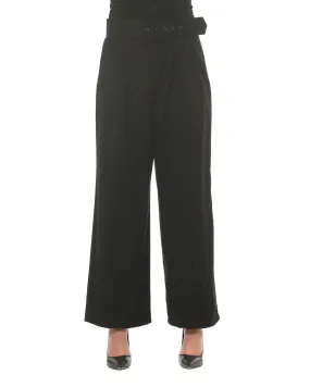 Palazzo trousers with velvet polka dots