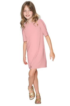 Pink Blush Cute A-line Shift Casual Party Dress - Girls