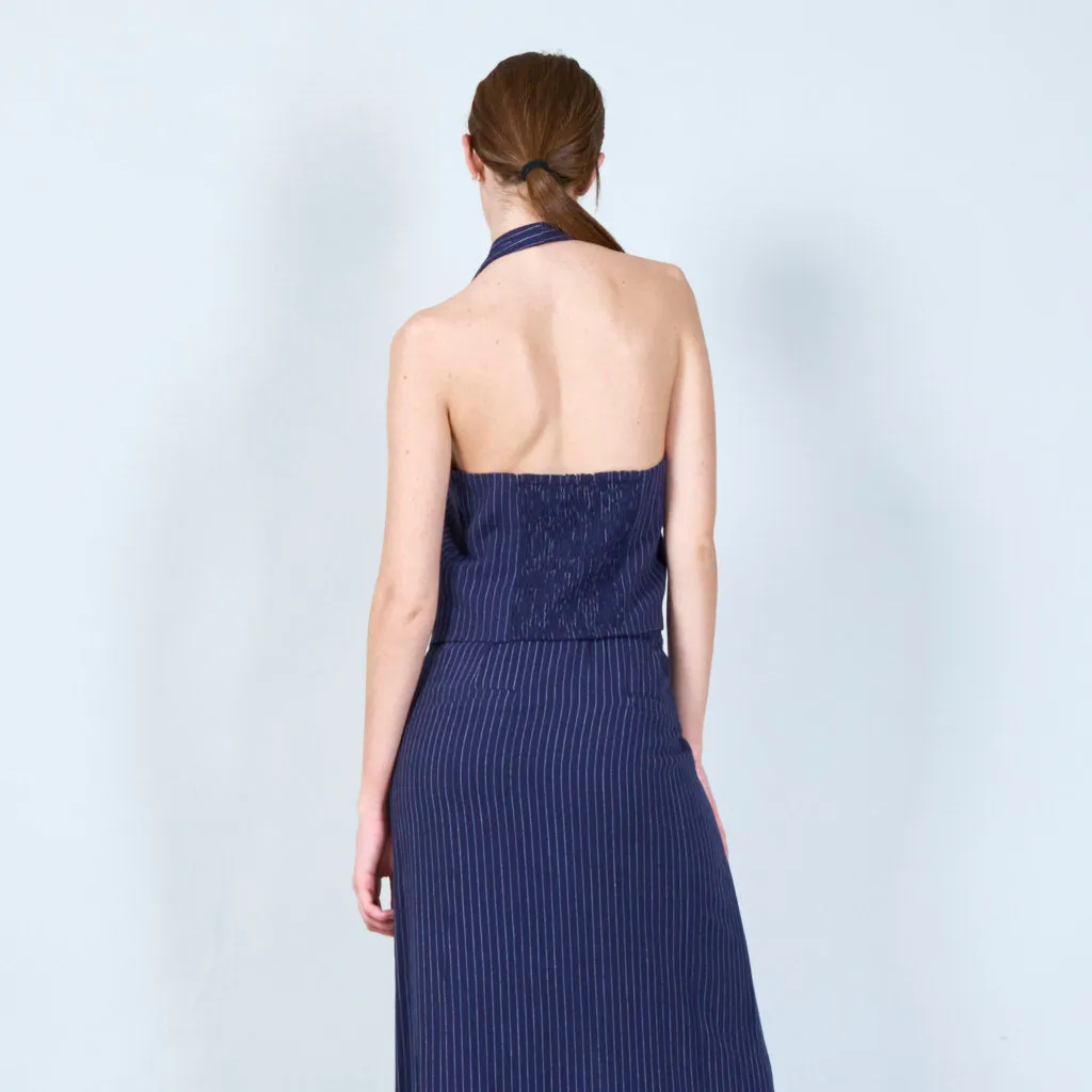 Pinstripe backless vest wholesale