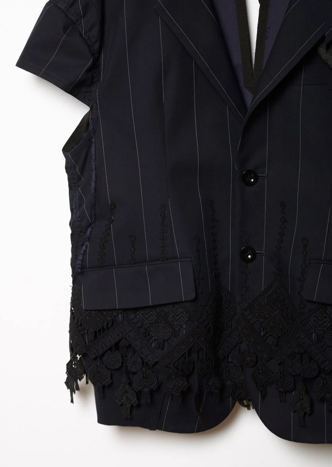 Pinstripe Lace Blazer