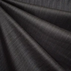 Pinstripe Superfine Wool Suiting Charcoal