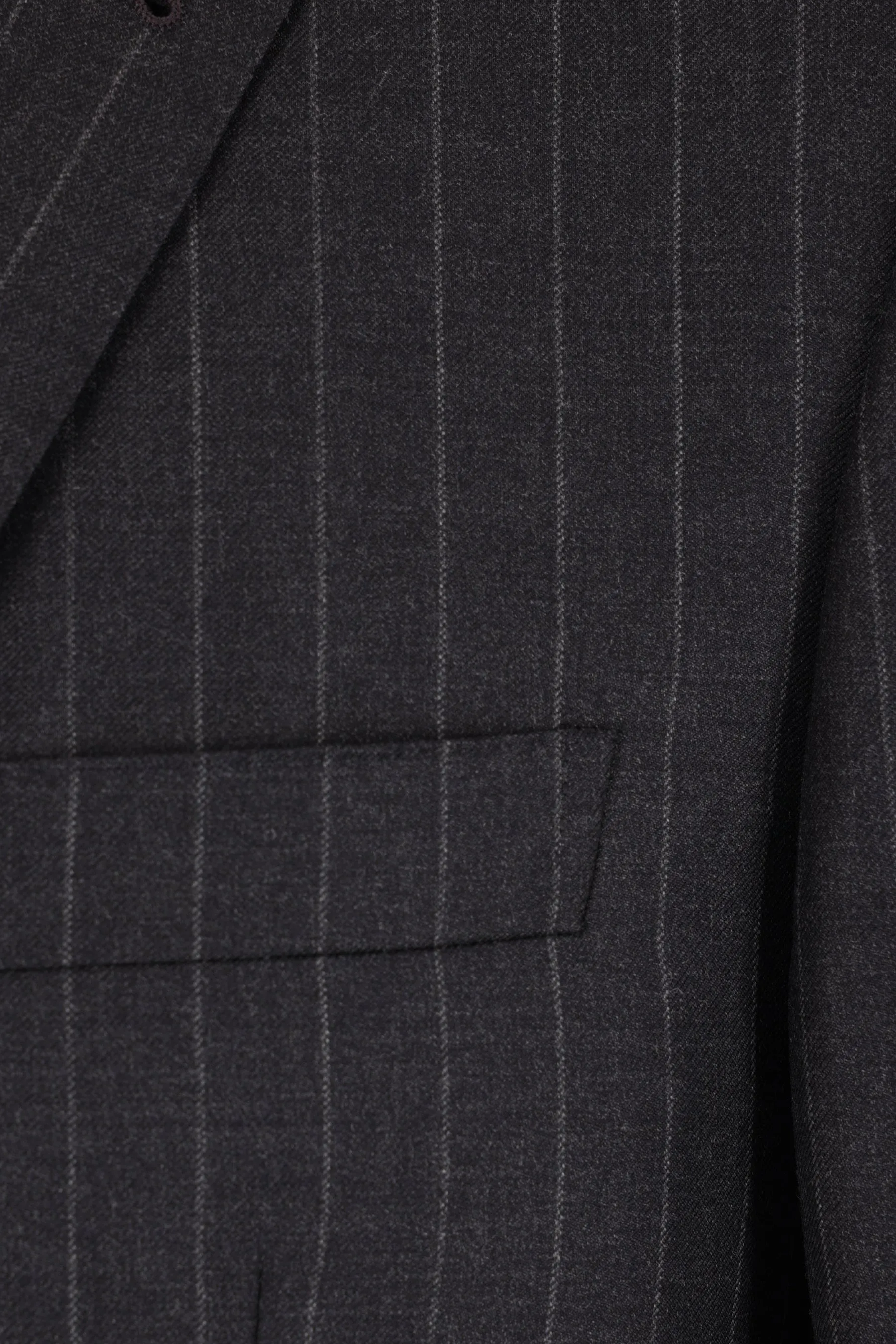 Pinstriped Wool Single-Breasted Jacket