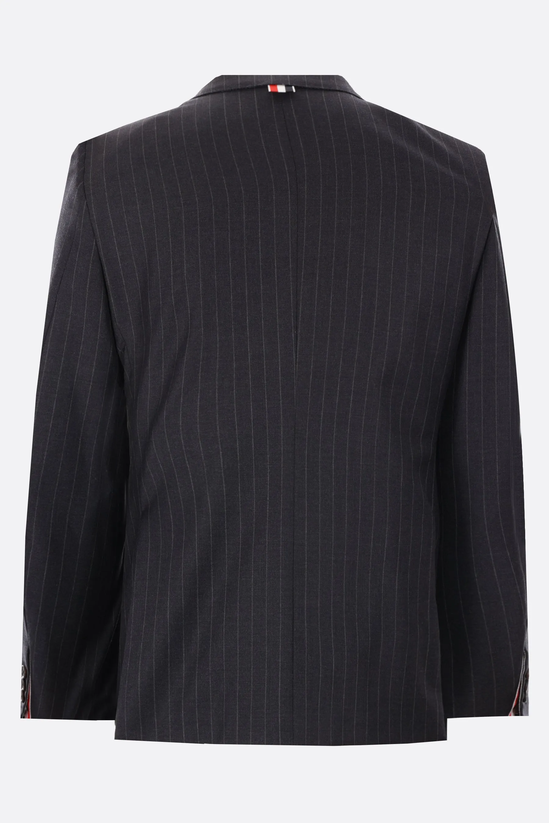 Pinstriped Wool Single-Breasted Jacket