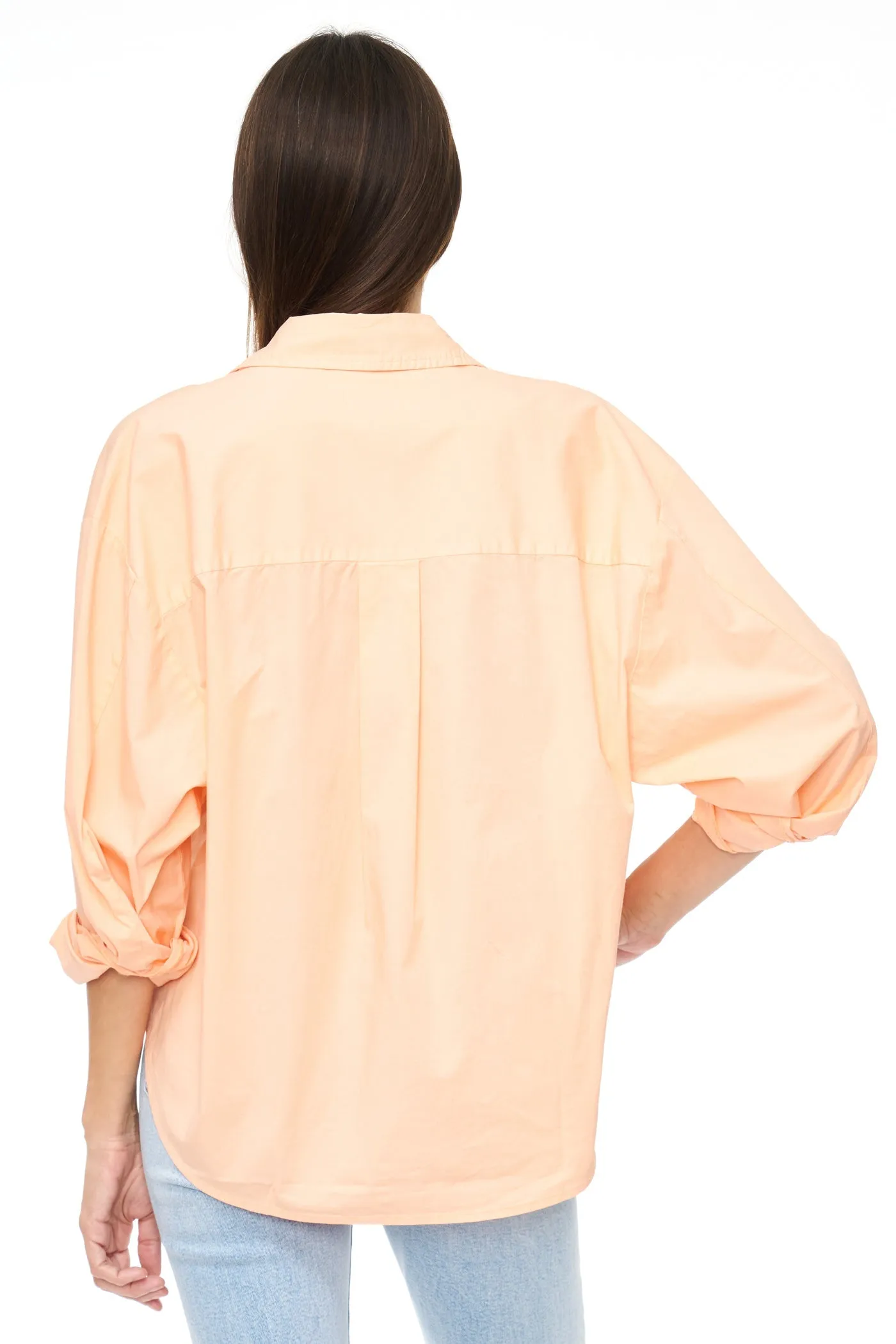 Pistola Sloane Long Sleeve Oversized Button Down Shirt in Sherbet