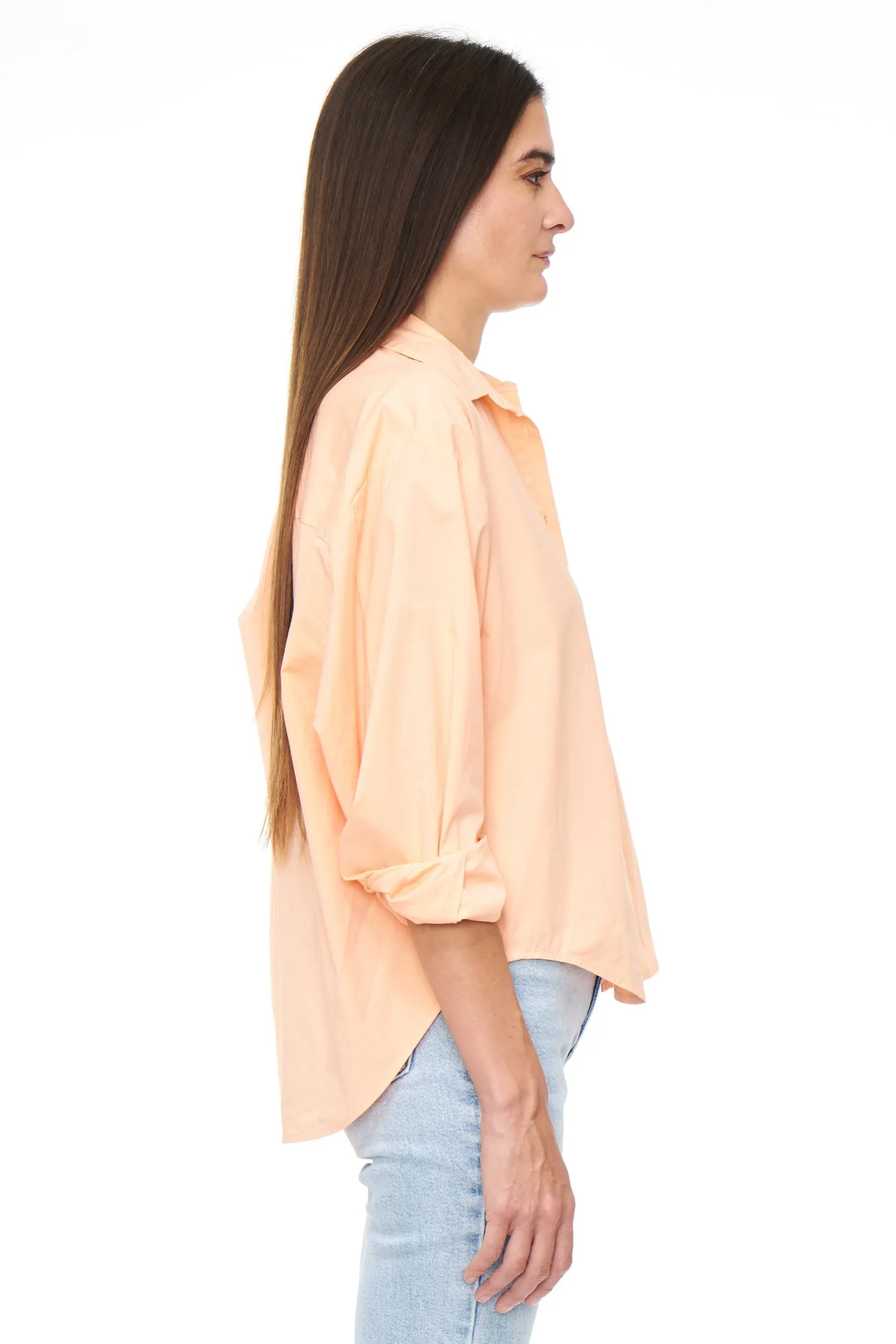 Pistola Sloane Long Sleeve Oversized Button Down Shirt in Sherbet