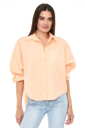 Pistola Sloane Long Sleeve Oversized Button Down Shirt in Sherbet