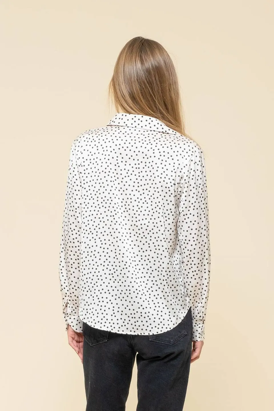 POLKA DOT BUTTON DOWN SHIRT