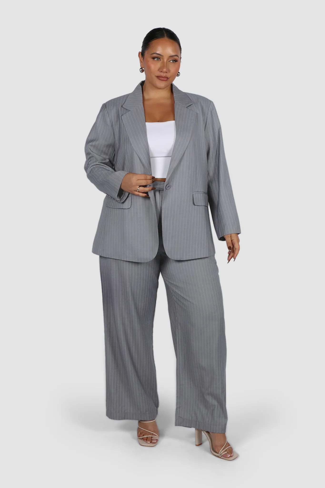 PORSCHA BLAZER LIGHT GREY PINSTRIPE