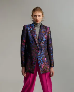 Printed jacquard blazer