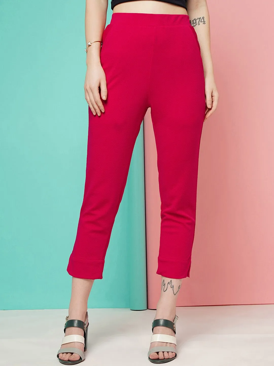 Rani Cropped Slim Fit Zip Fly Trouser