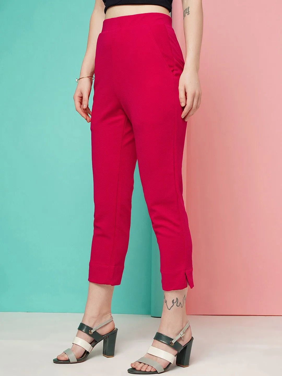 Rani Cropped Slim Fit Zip Fly Trouser