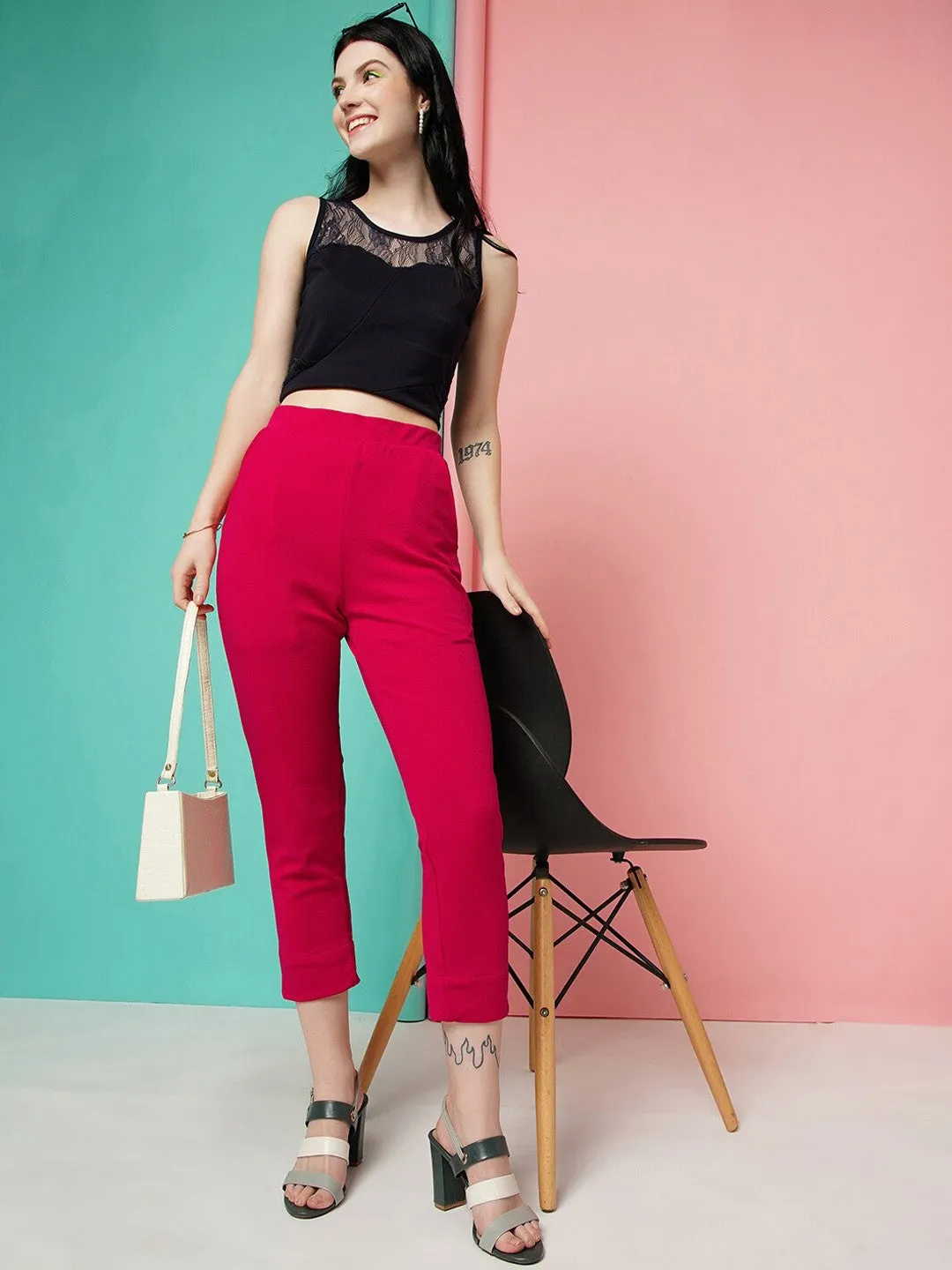 Rani Cropped Slim Fit Zip Fly Trouser