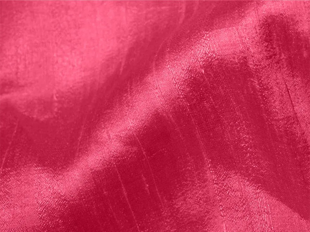 Red Pink Plain Bangalore Raw Silk Fabric