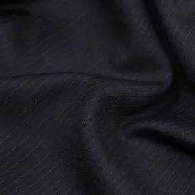 Remnant - 90cm - Deadstock Pinstriped Wool Blend Suiting - Midnight Blue/Rust