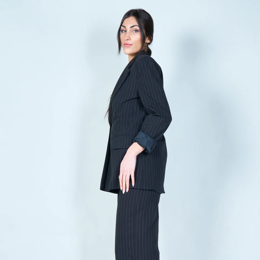 Rolled-sleeve pinstripe blazer wholesale