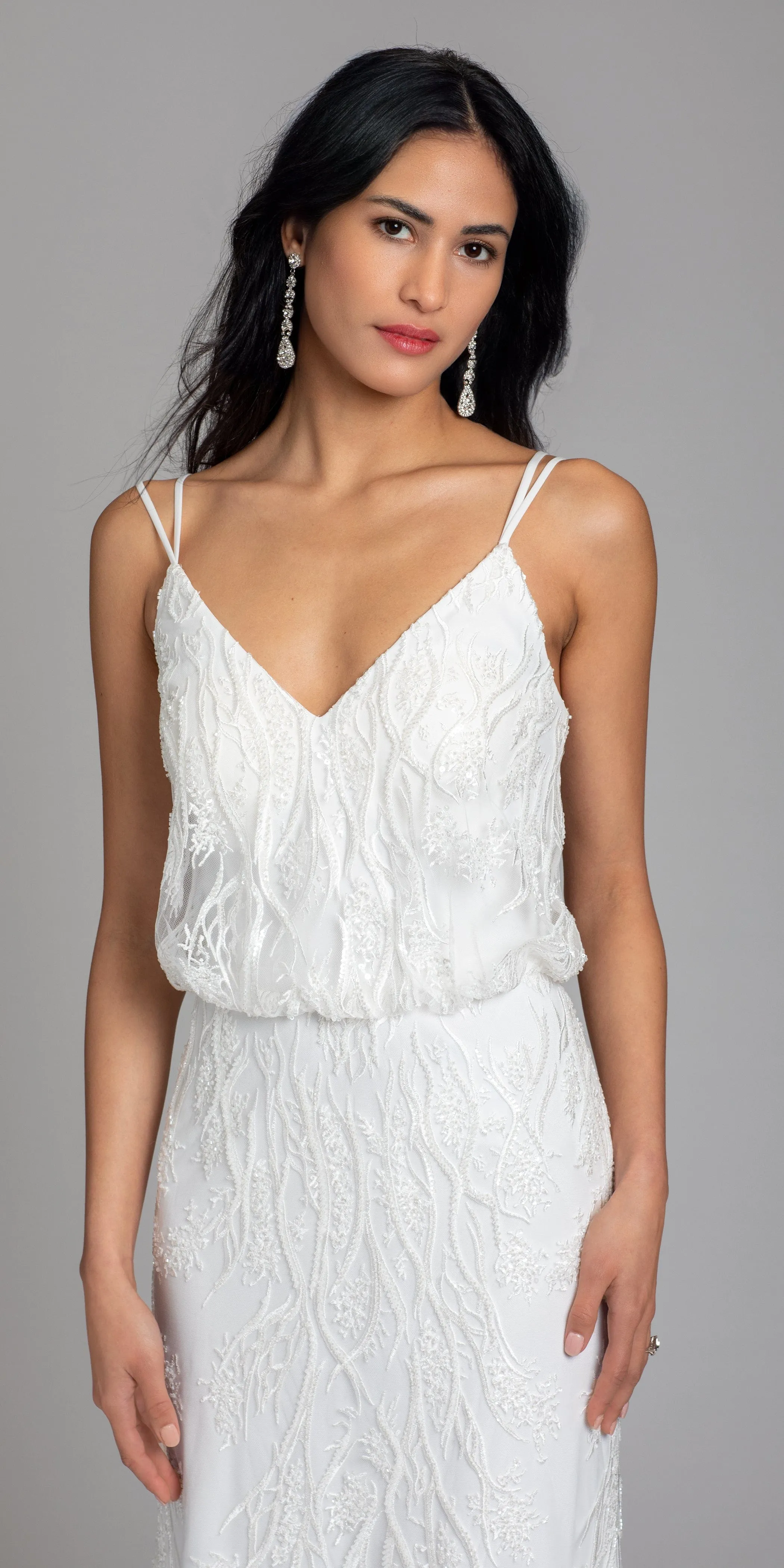 Strappy Back Beaded Embellished Blouson Dress