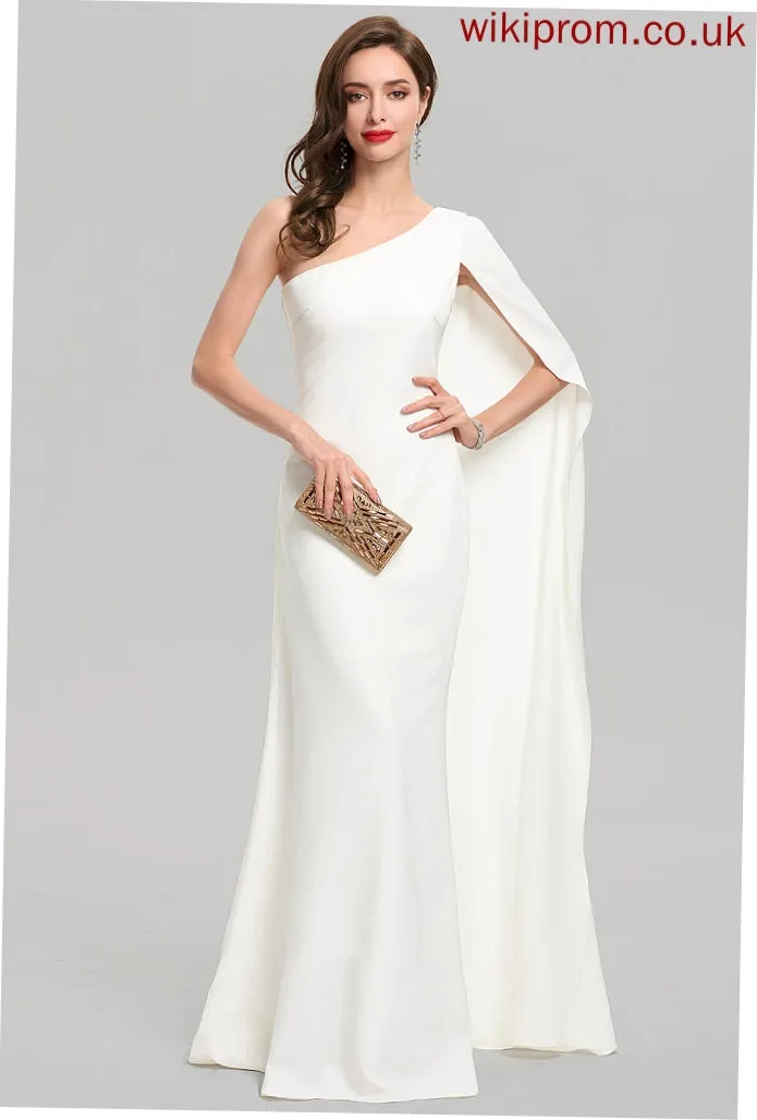 Stretch Wedding Taniya Wedding Dresses One-Shoulder Floor-Length Sheath/Column Dress Crepe