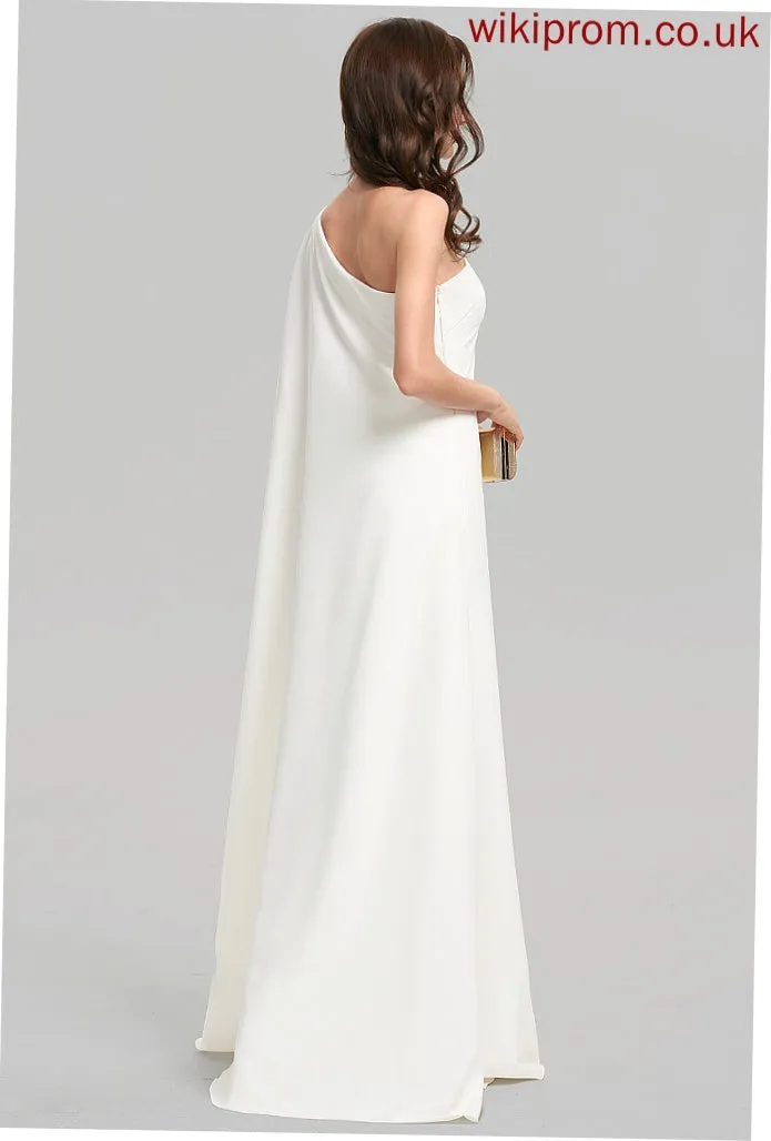 Stretch Wedding Taniya Wedding Dresses One-Shoulder Floor-Length Sheath/Column Dress Crepe