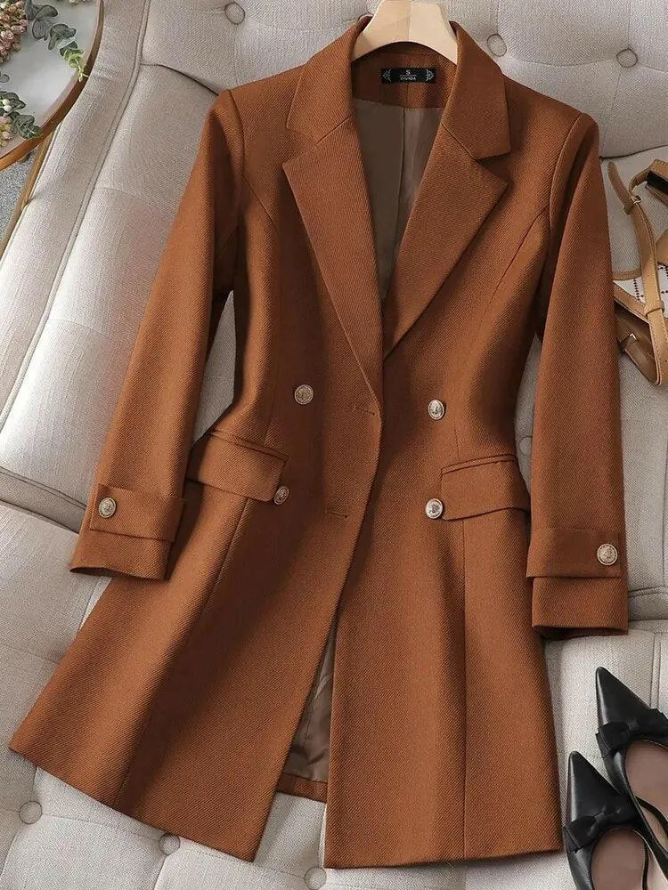 Timeless Double-Breasted Long Sleeve Blazer