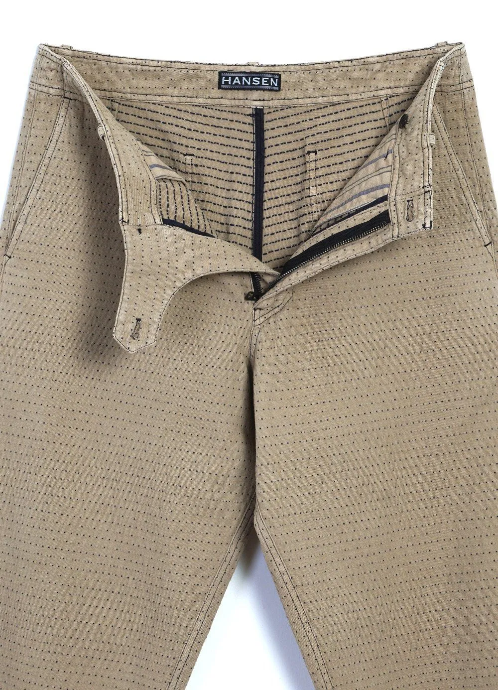 TRYGVE | Wide Cut Cropped Trousers | Beige