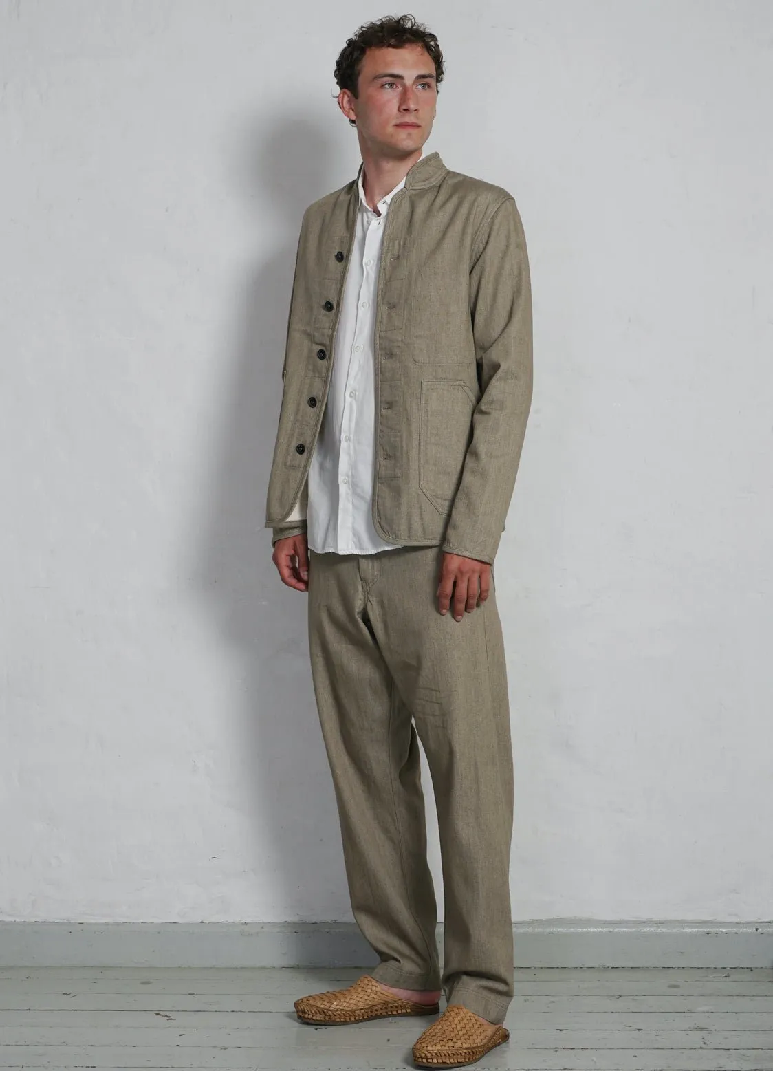 TRYGVE | Wide Cut Cropped Trousers | Safari