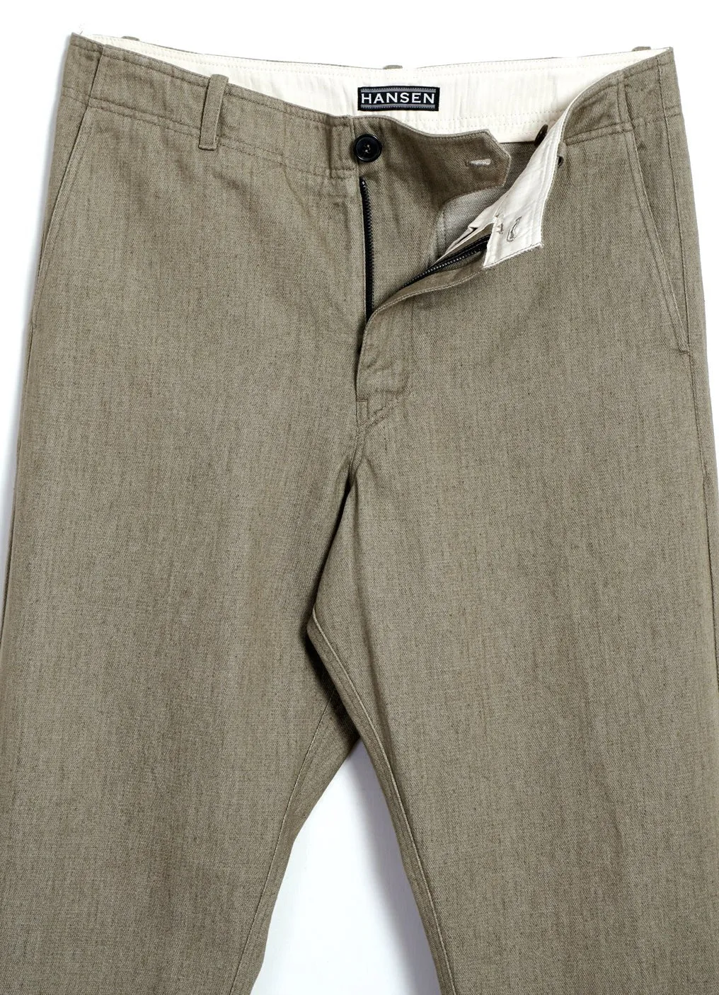 TRYGVE | Wide Cut Cropped Trousers | Safari