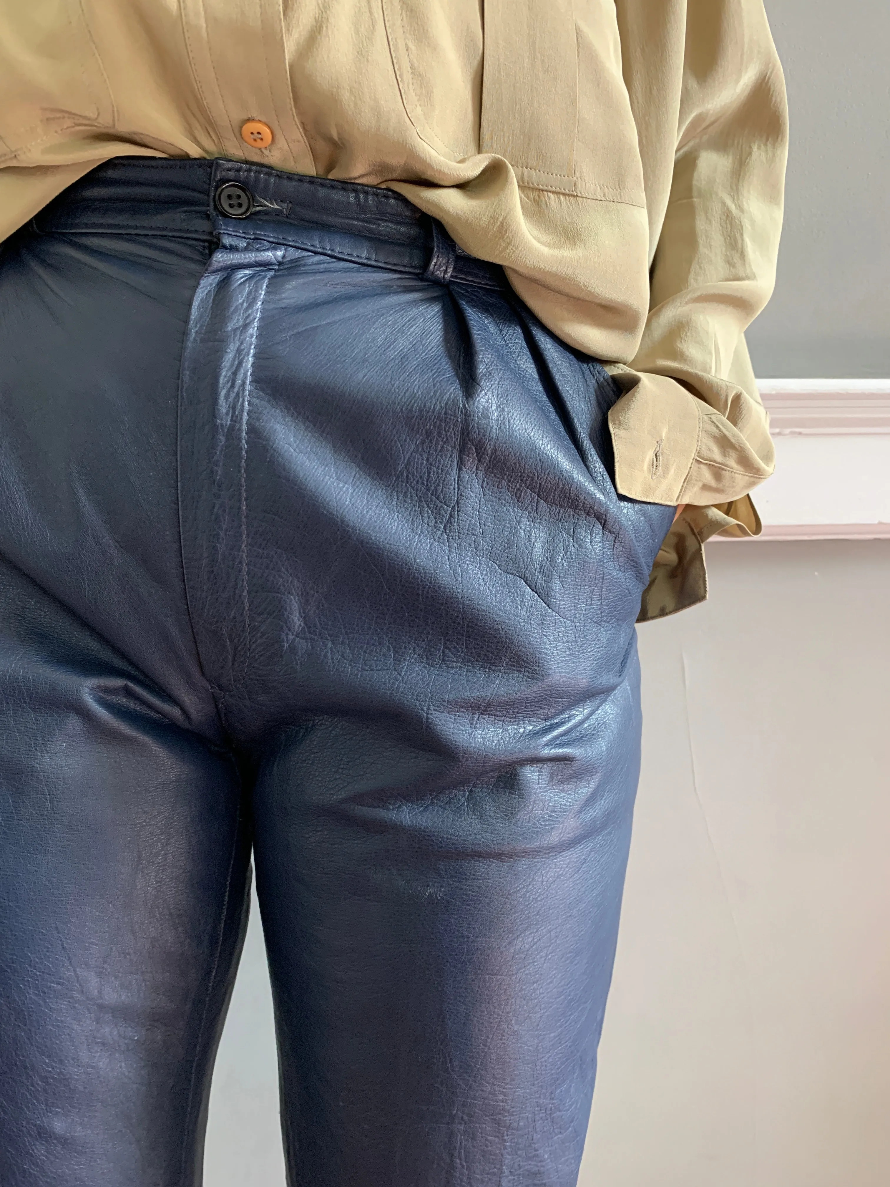 Vintage high waisted leather trousers