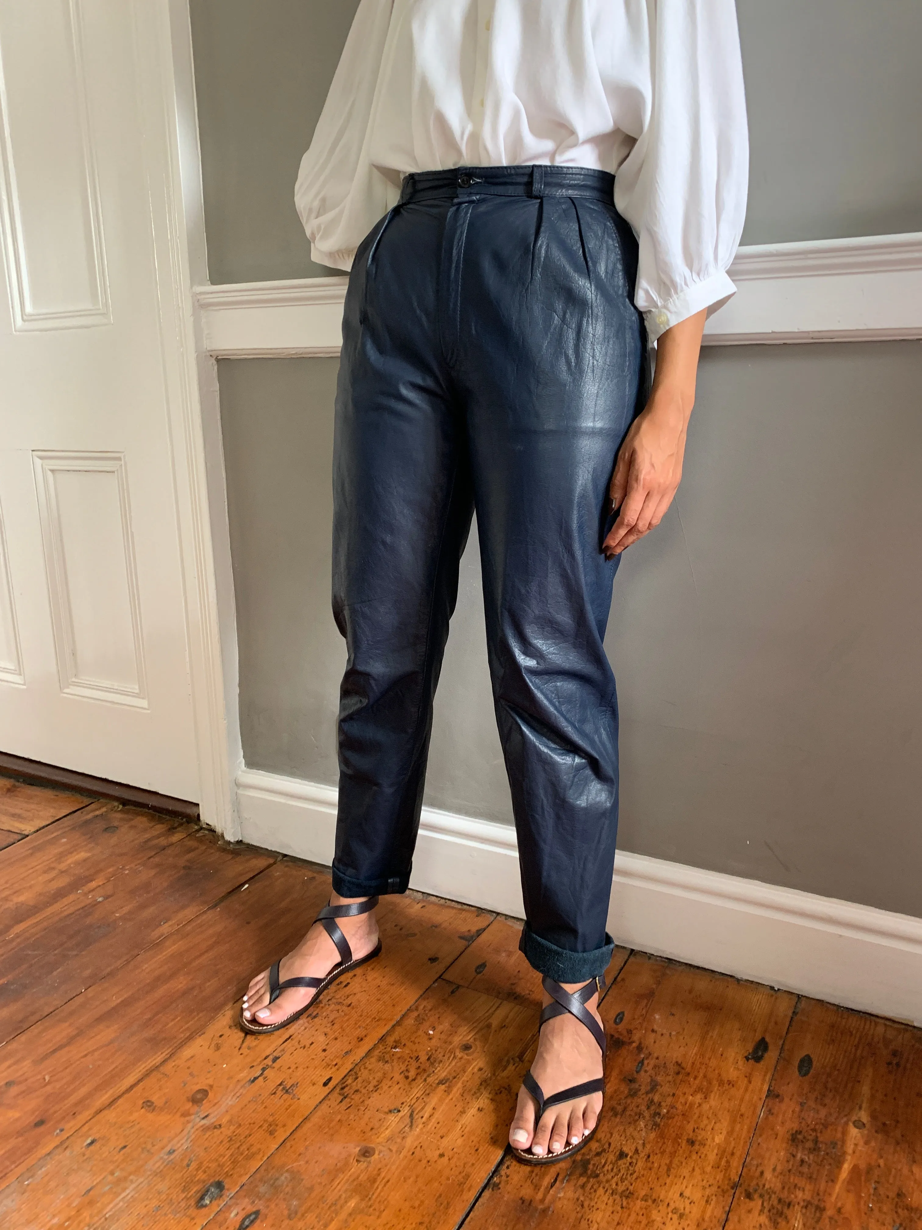 Vintage high waisted leather trousers