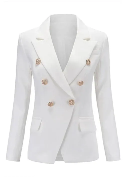 White Double Breasted Blazer