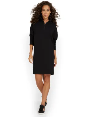 Zip-Front Sweatshirt Dress