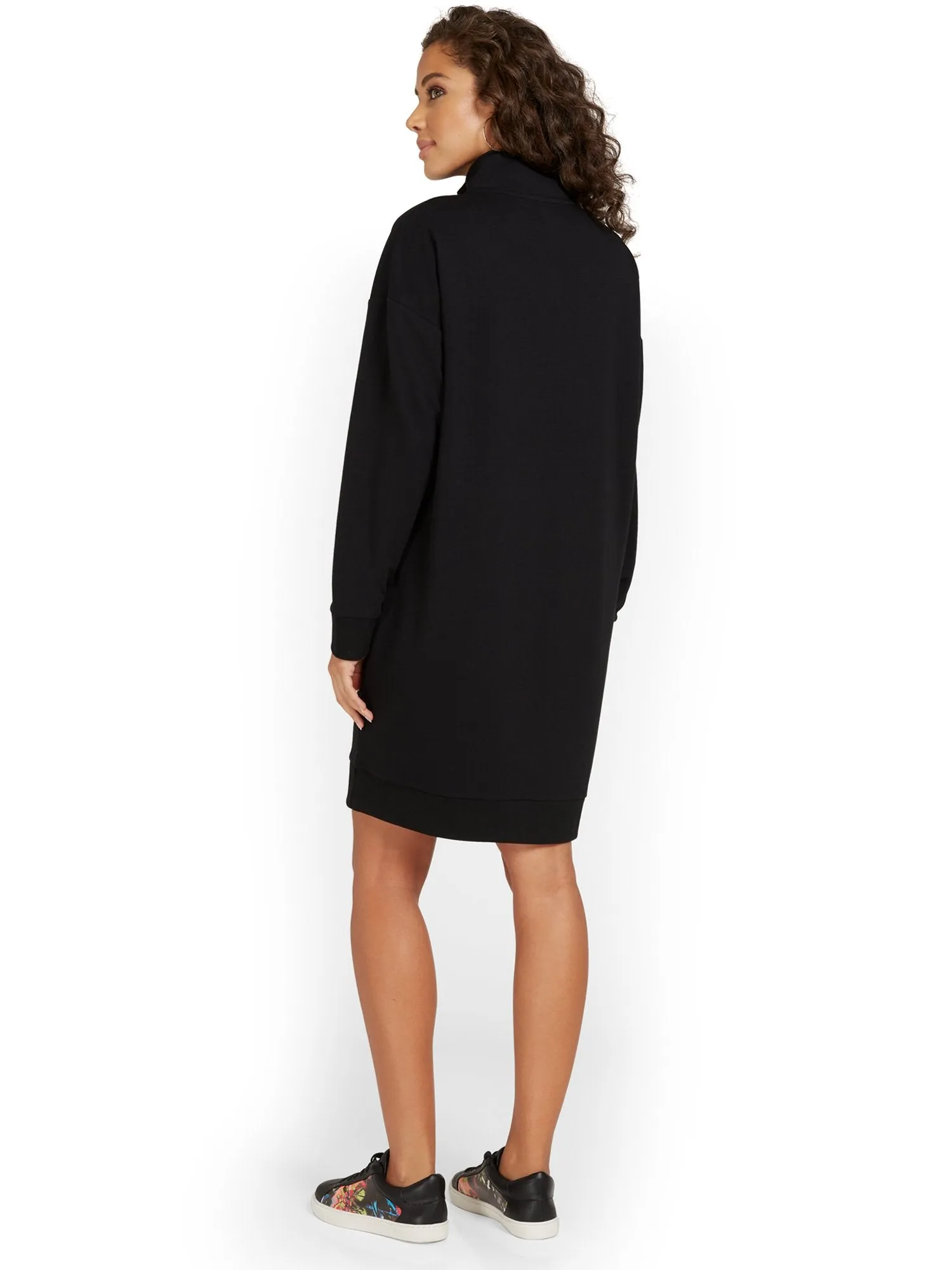 Zip-Front Sweatshirt Dress